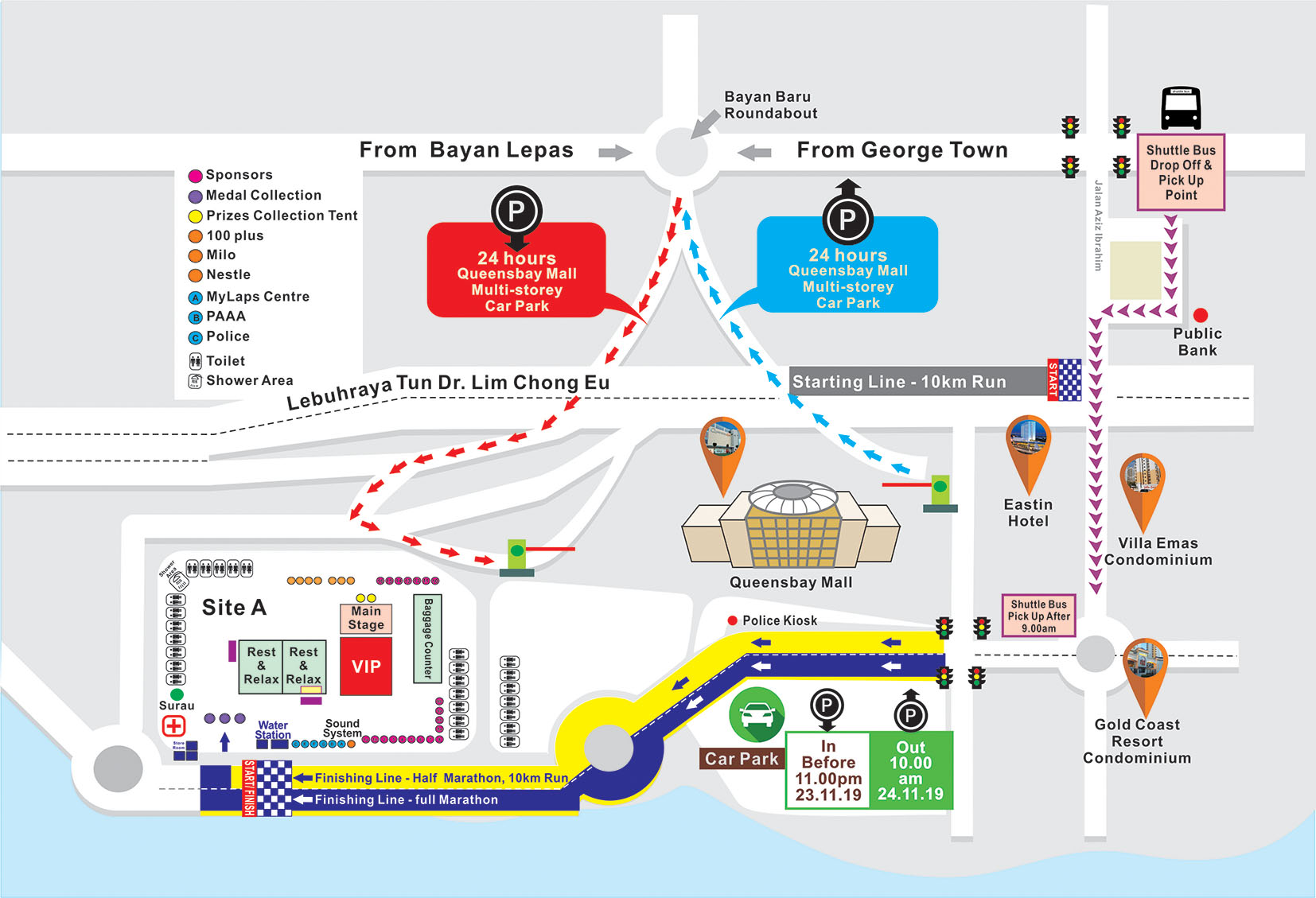 Site Map & Route Map Penang Bridge International Marathon